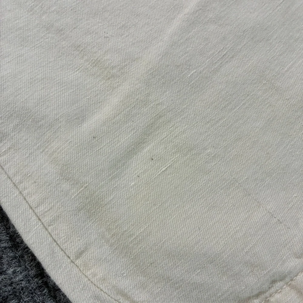 IZOD Mens Chino Pants Size 36x32 Beige‎ Cotton Linen Flat Front Mid Rise